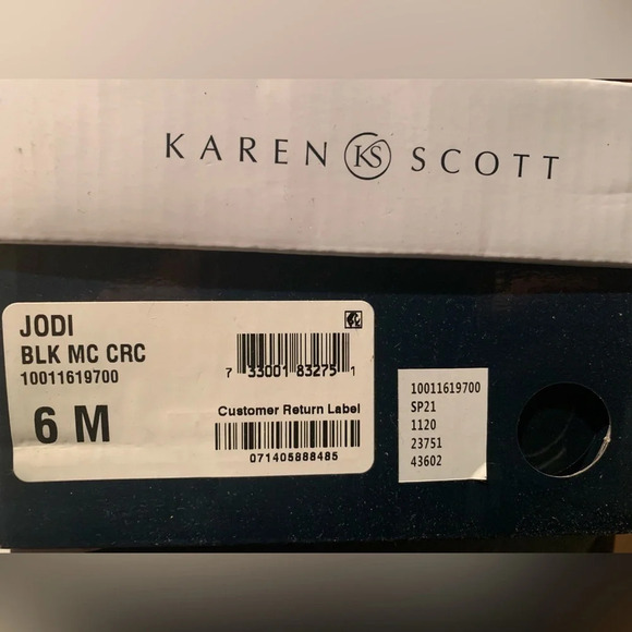 Karen Scott Jodi Slip-On Flats, black, blk/croc, size 6 - Picture 3 of 12